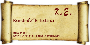 Kundrák Edina névjegykártya